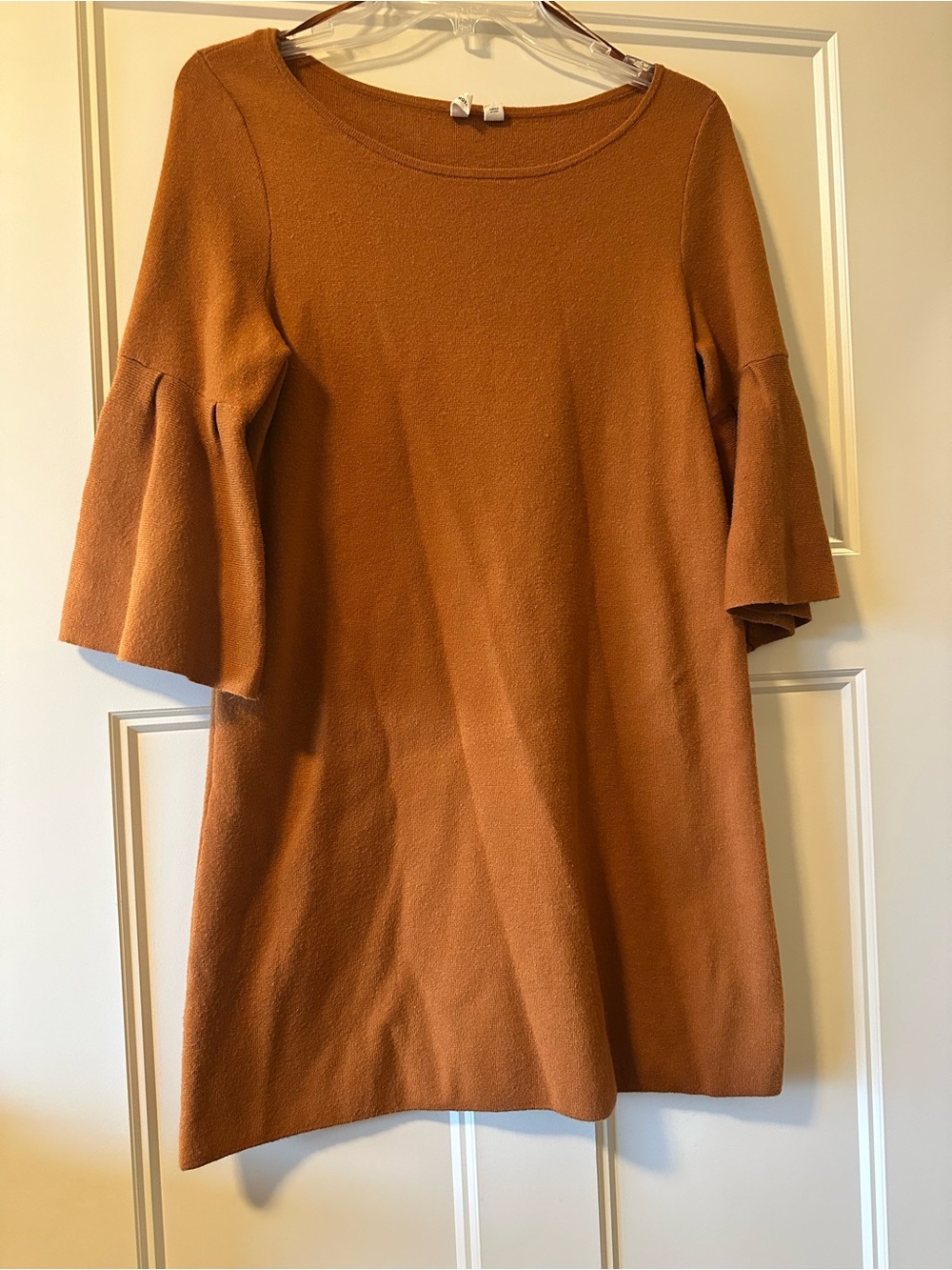 Anthropologie Rust Bell Sleeve Shift Dress